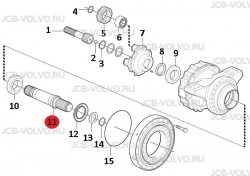 Выходной вал [ VOE 12743121, 16018337, 12743380, 16018996 ] для грейдера VOLVO G930, G940, G946, G960